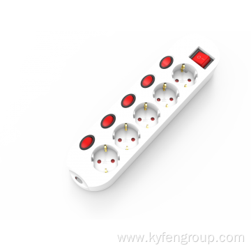 5-Outlet power strip with individual switch